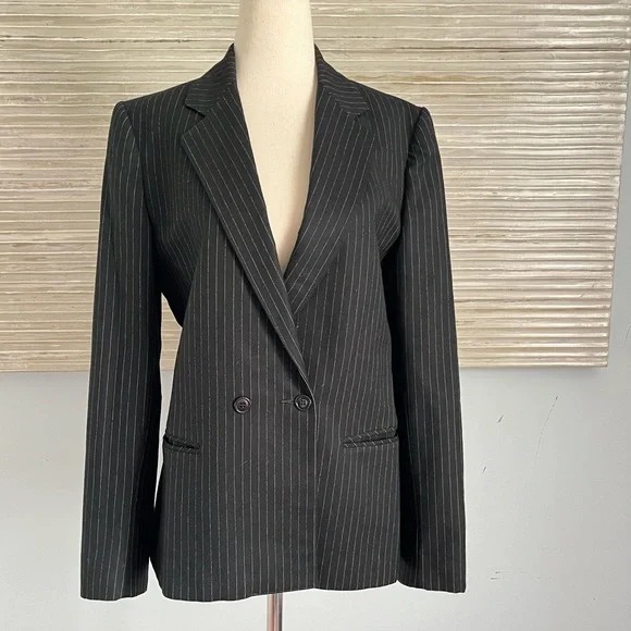 Vintage 100% Wool Pinstriped jacket blazer size 8 - Picture 6 of 13